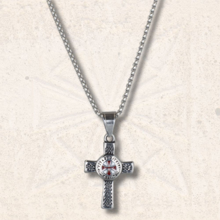 Colgante con cadena y Cruz Templaria (4,3 cm.)