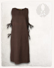 Delantal medieval de campesina modelo Ormhild, color marrón