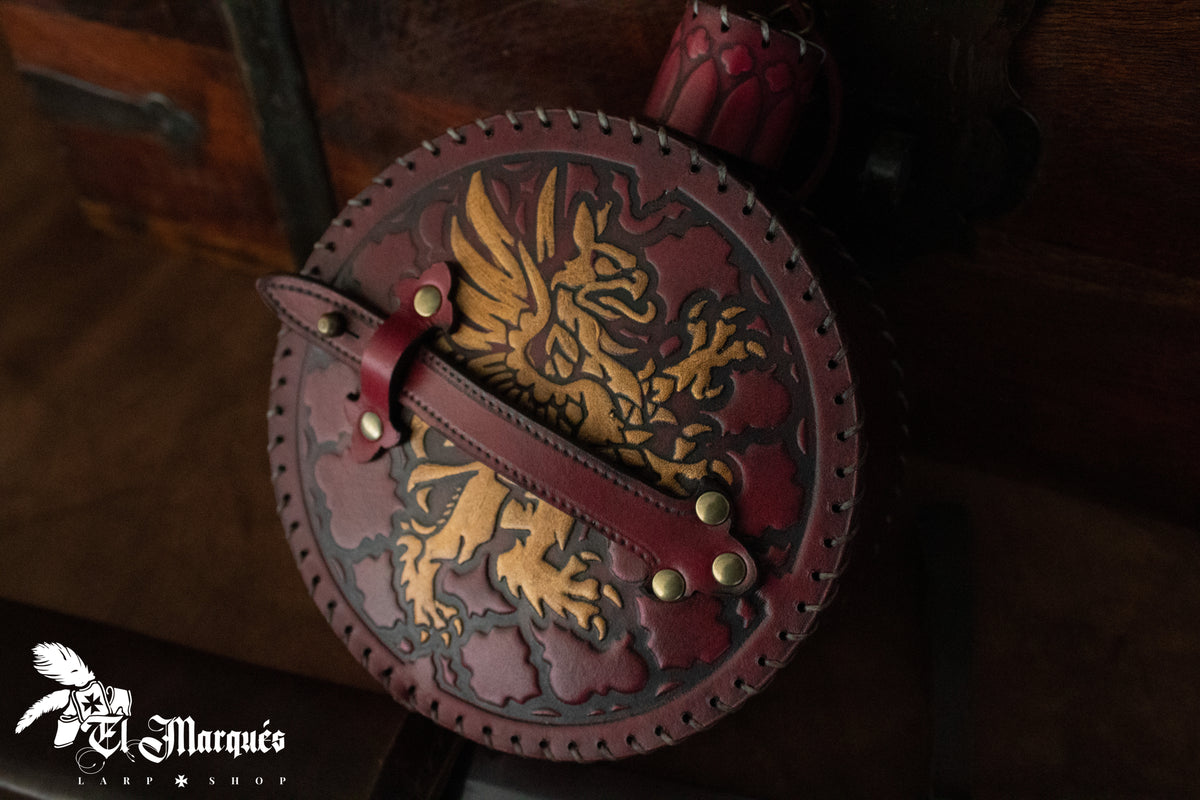 Cantimplora Explorer medieval en cuero