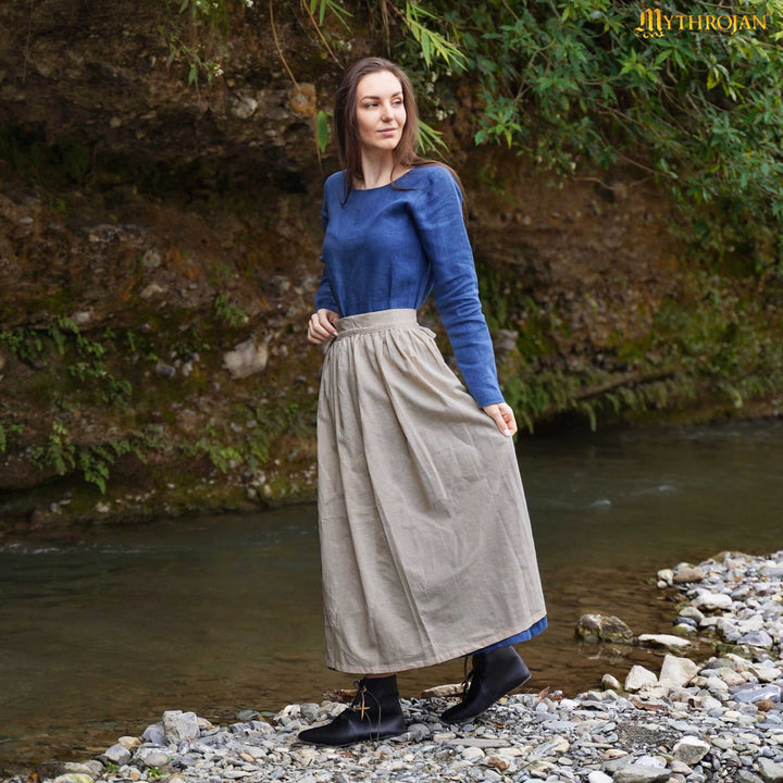Delantal medieval de campesina en lino