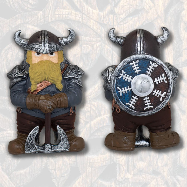 Figura de resina vikingo hacha doble con escudo (10,5 cm.)
