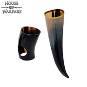 Cuerno vikingo para beber, con soporte