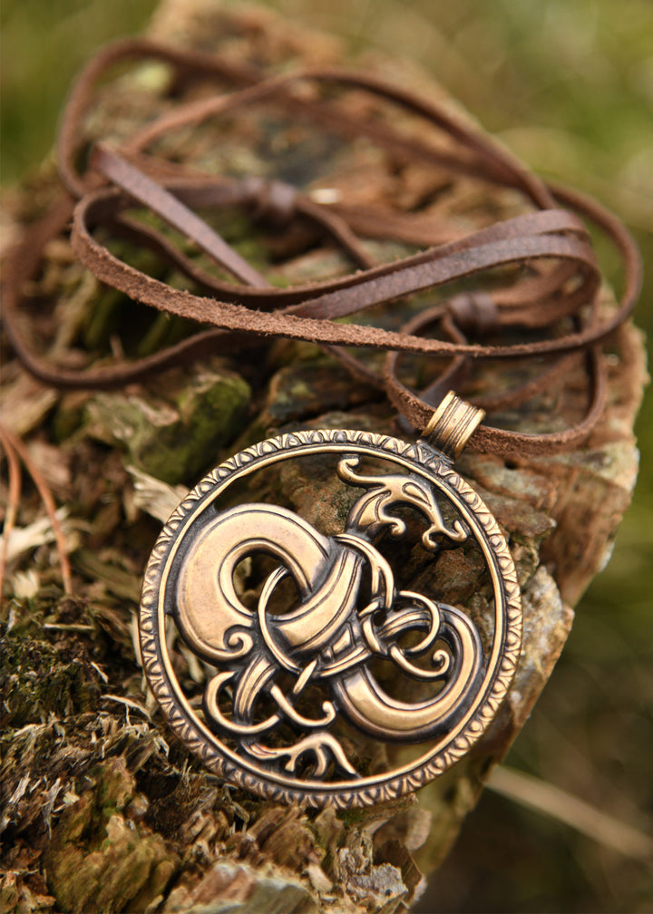 Colgante Dragón Vikingo estilo urnes en bronce