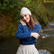 Gorro medieval lino y algodón modelo Birgita, color natural