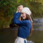 Gorro medieval lino y algodón modelo Birgita, color natural
