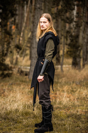 Túnica medieval negra de arquero modelo Aldón, unisex