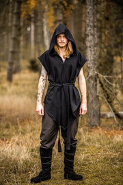 Túnica medieval negra de arquero modelo Aldón, unisex