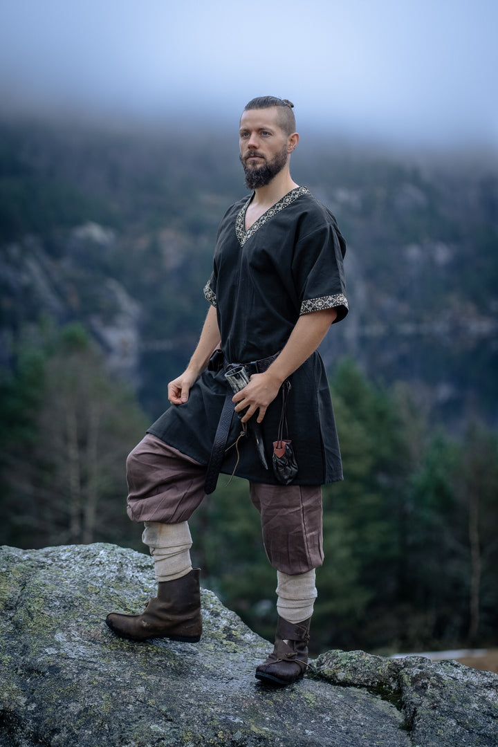 Túnica vikinga corta modelo Loki, negro