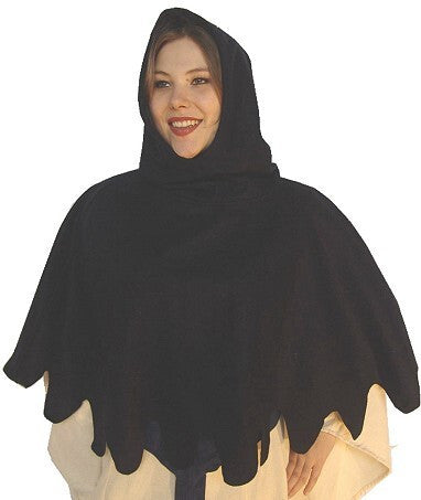 Gugel medieval en lana modelo Henri, negro