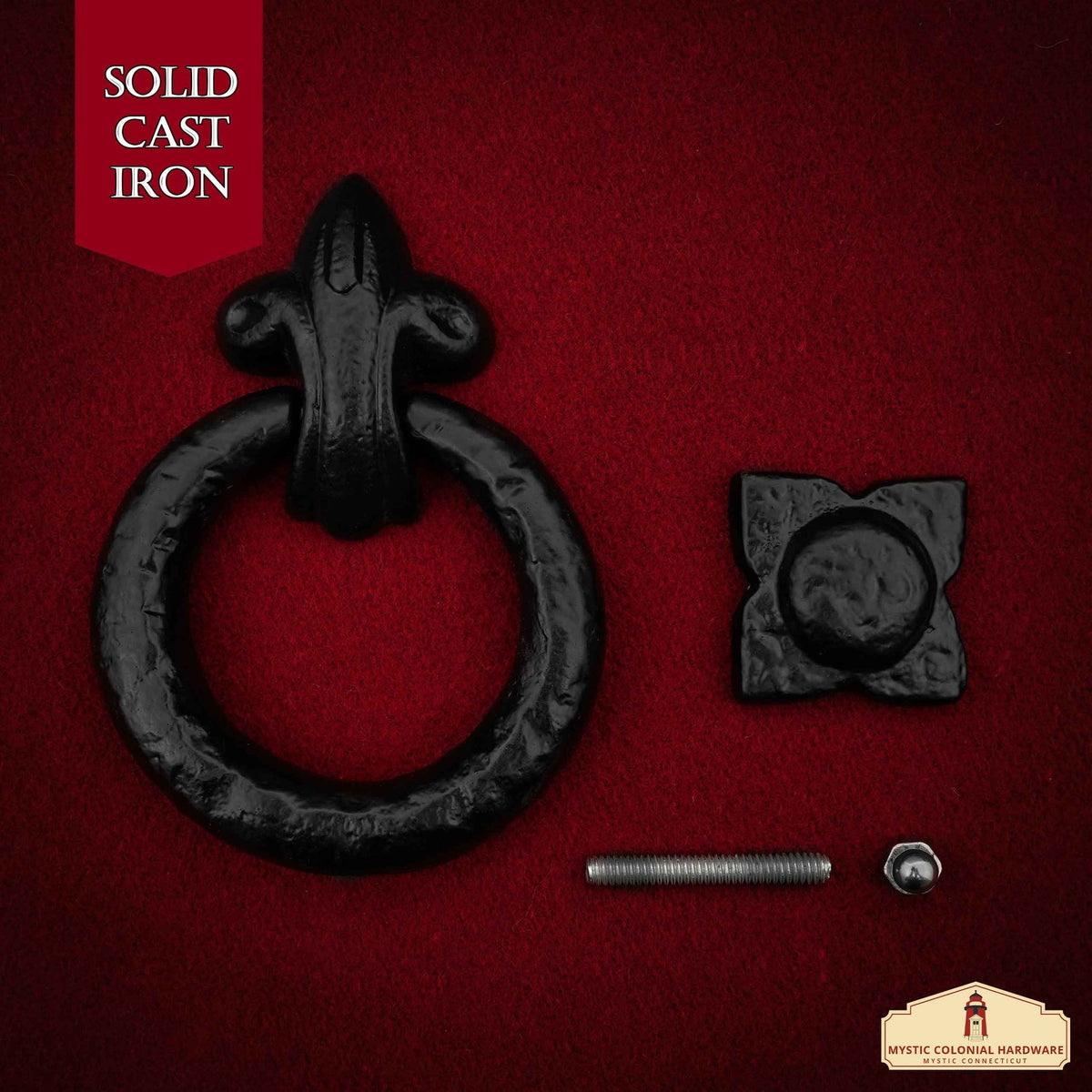 Aldaba puerta medieval con aro en en forja (14x9,5 cm.)