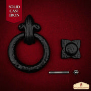 Aldaba puerta medieval con aro en en forja (14x9,5 cm.)