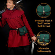 Bolso medieval para LARP en verde