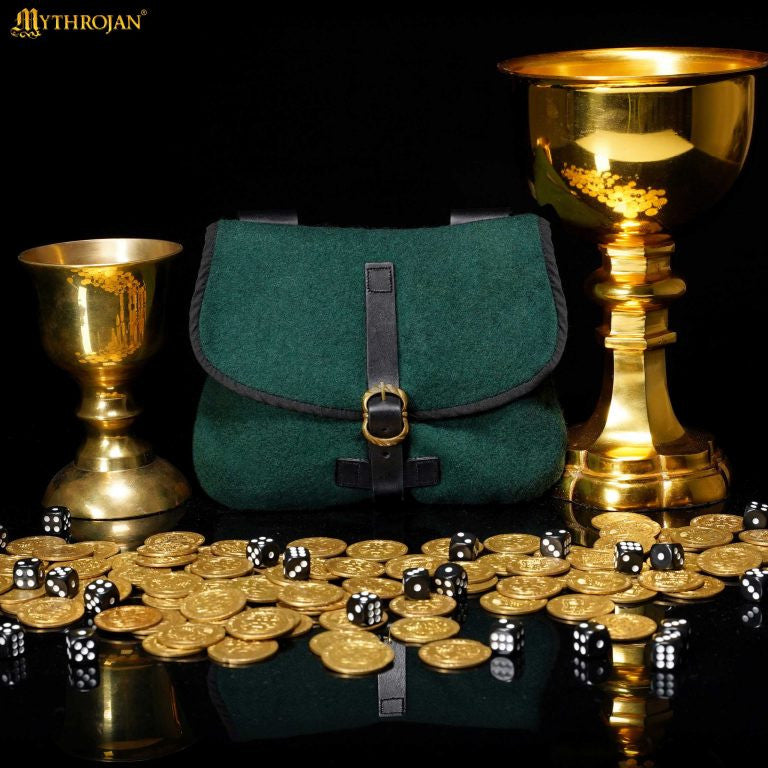 Bolso medieval para LARP en verde