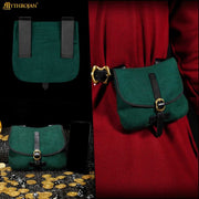 Bolso medieval para LARP en verde