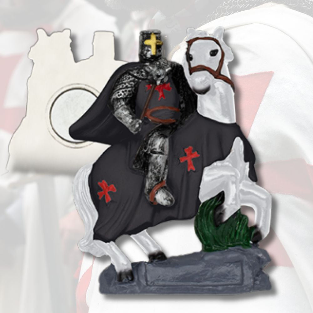 Imán Templario negro a caballo (7 cm.)