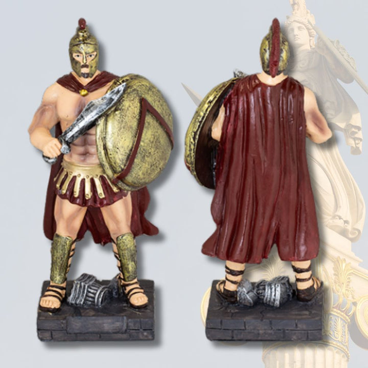 Figura guerrero griego con escudo y espada (18 cm.)