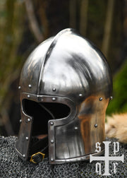 Barbuta medieval apertura en T, 2 mm.