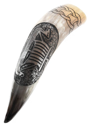 Cuerno para beber grabado Barco vikingo