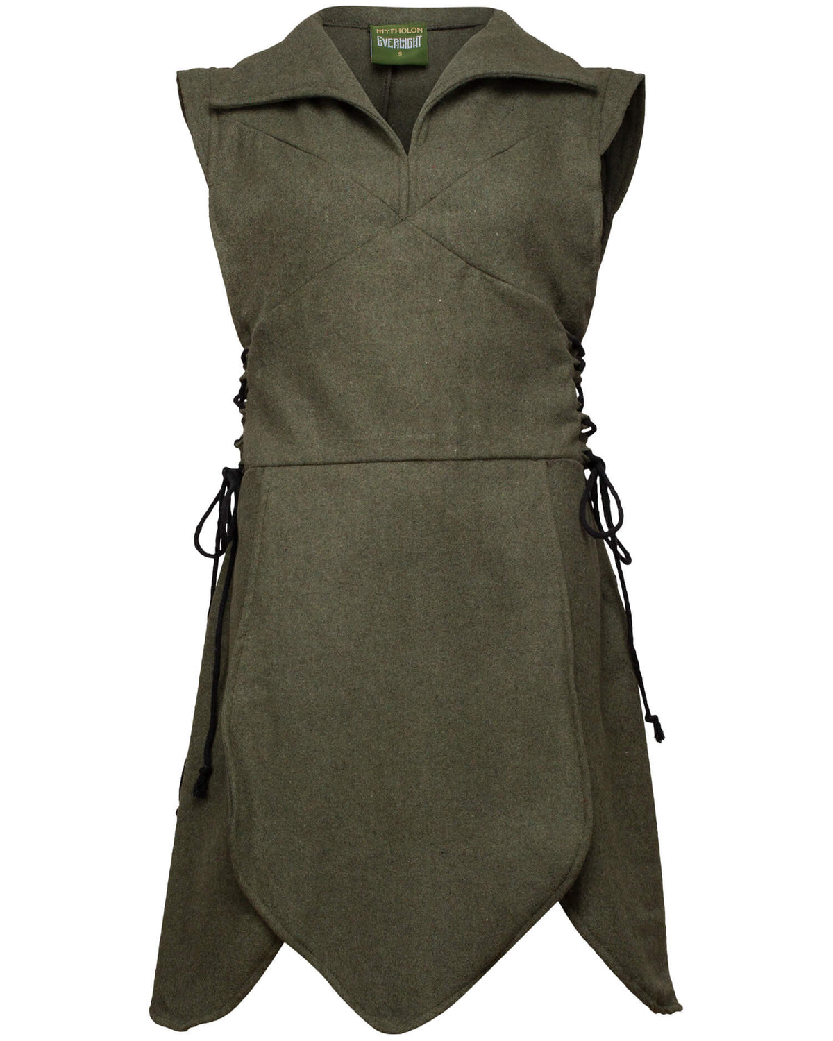 Túnica medieval en lana modelo Galatea, color verde