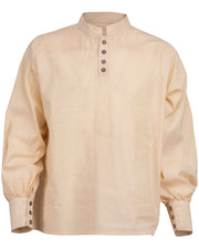 Camisa medieval algodón modelo Bartold, color blanco natural