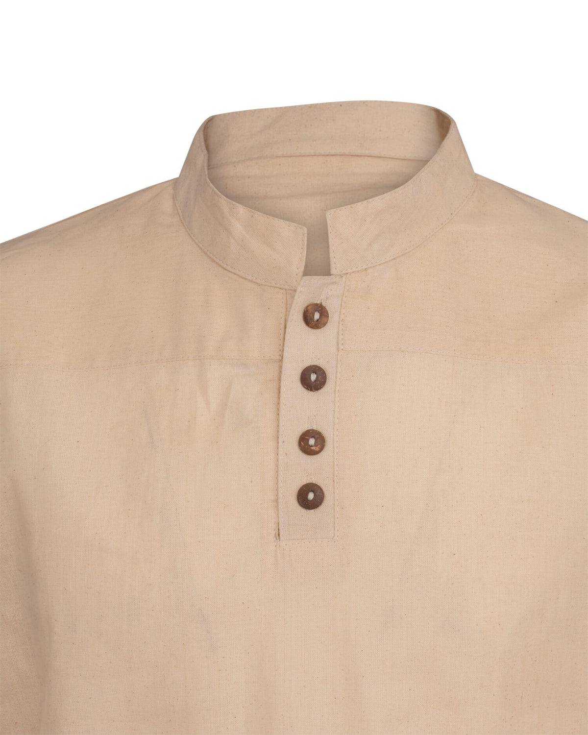 Camisa medieval algodón modelo Bartold, color blanco natural