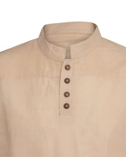 Camisa medieval algodón modelo Bartold, color blanco natural