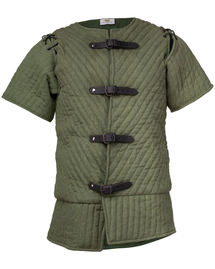 Gambesón medieval algodón modelo Theodor, color verde oliva