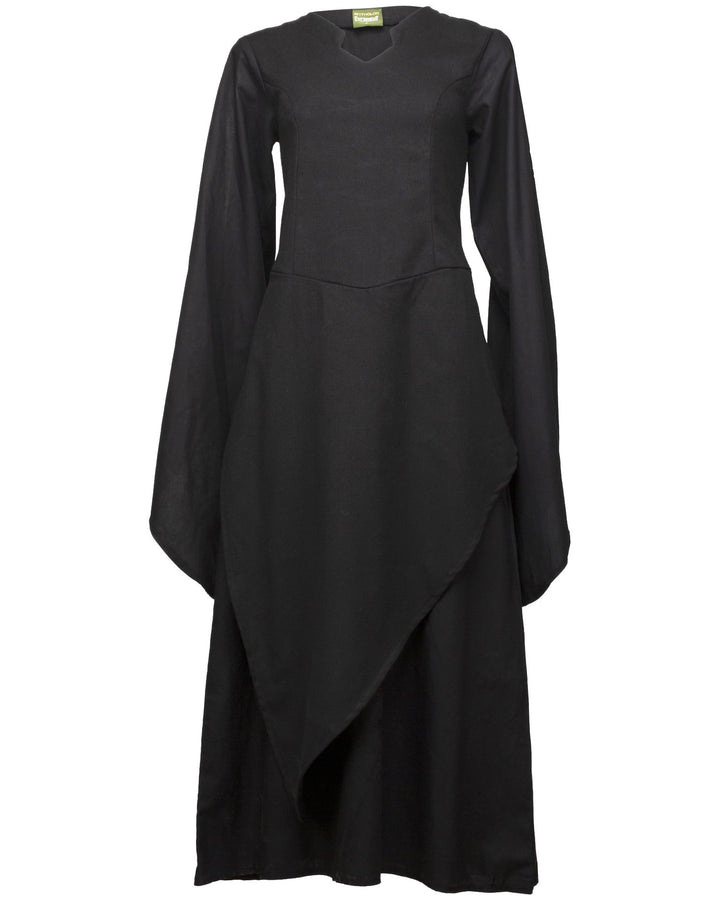 Vestido medieval algodón modelo Galatea, color negro