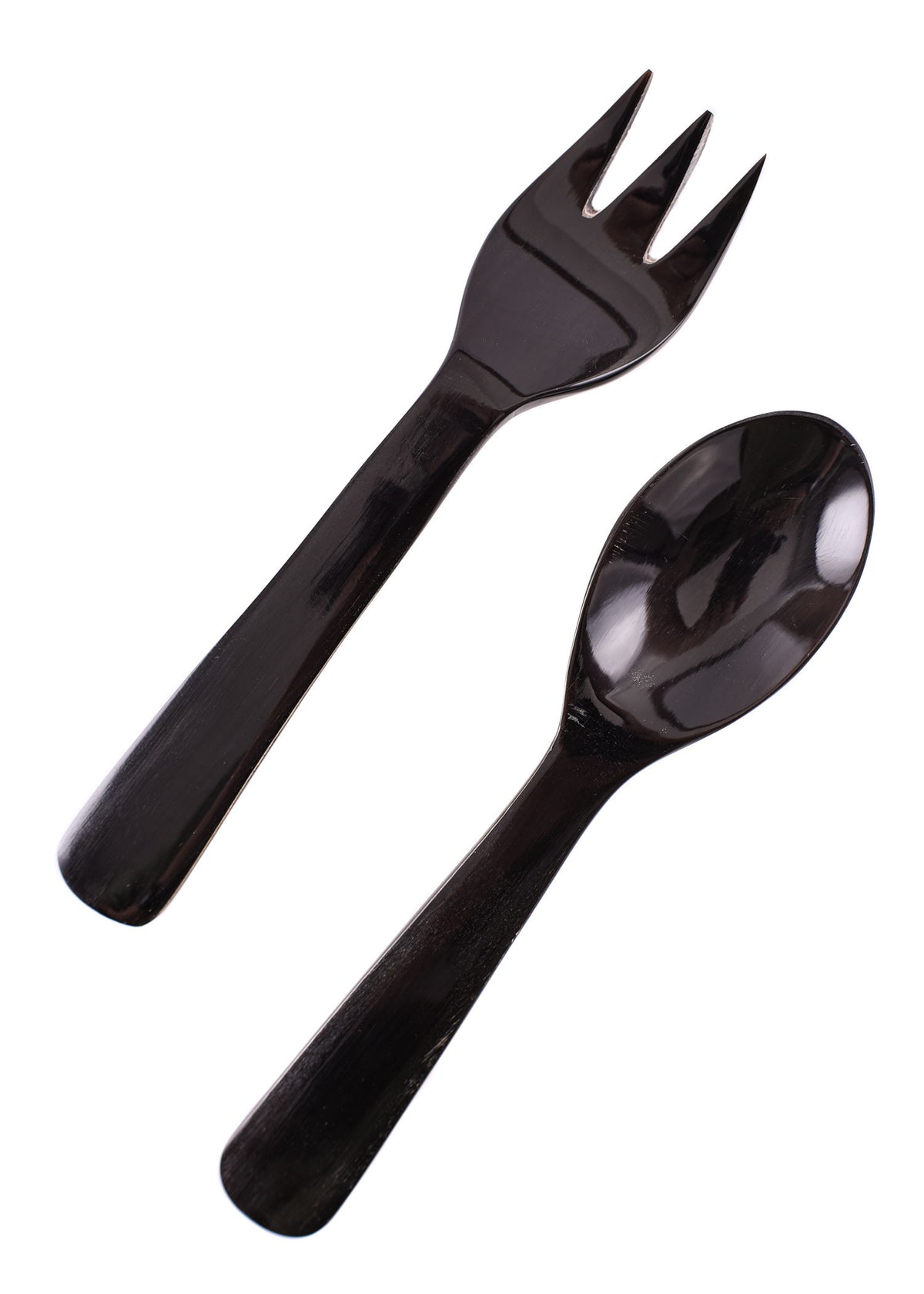 Tenedor y cuchara medieval en asta (11 cm.)