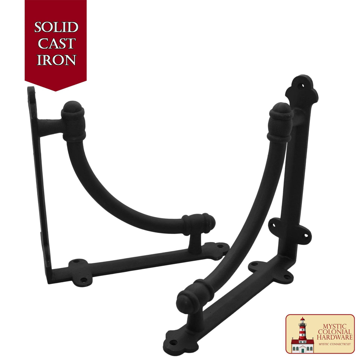 Soportes medievales en hierro forjado para estantes
