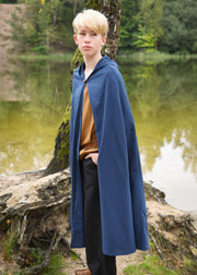 Capa medieval modelo Paul para niños, azul