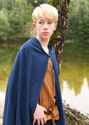 Capa medieval modelo Paul para niños, azul