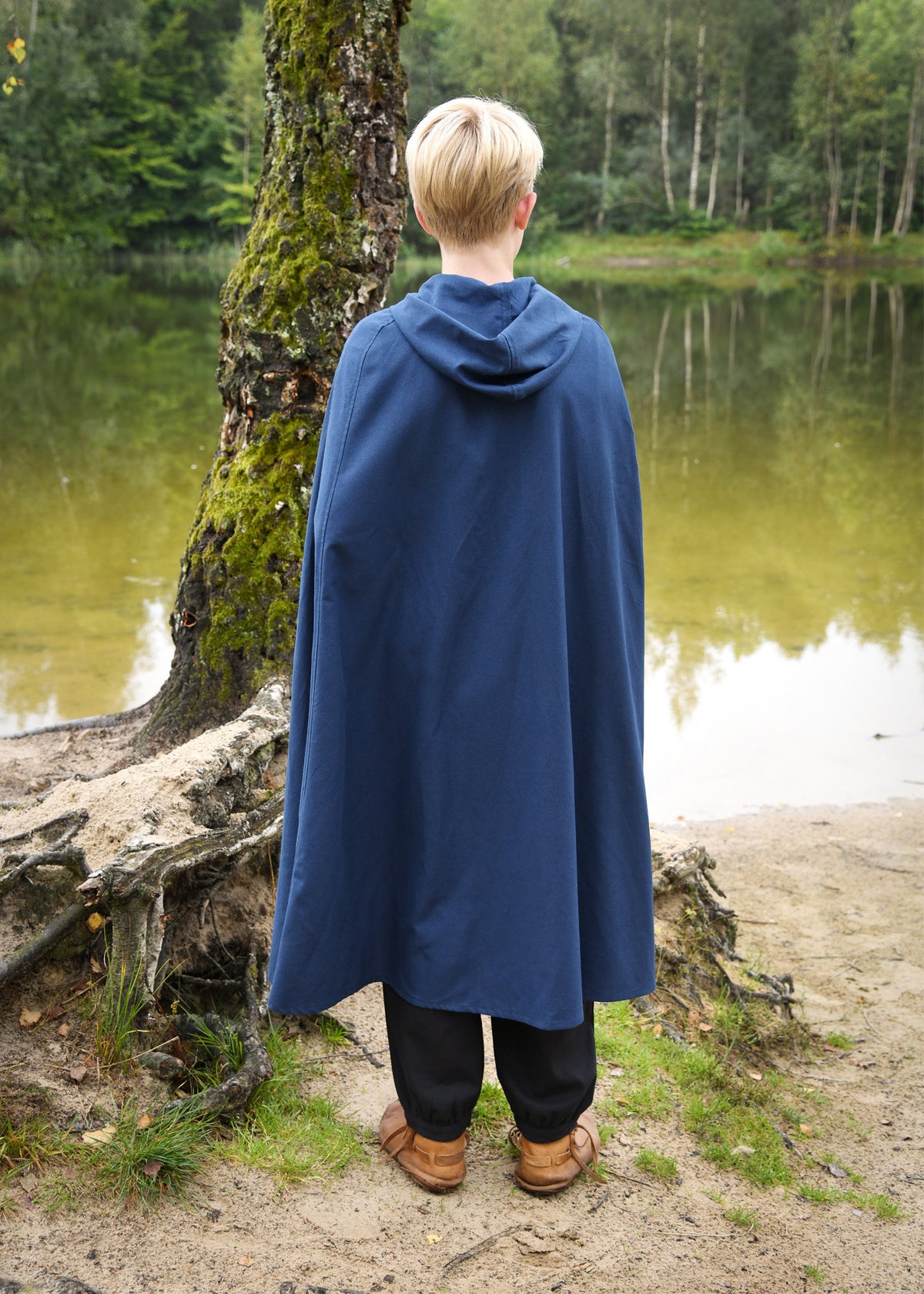 Capa medieval modelo Paul para niños, azul