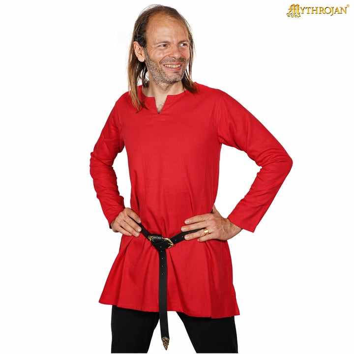 Túnica medieval algodón modelo Raider, color rojo