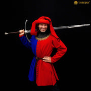 Abrigo medieval de lana siglos XIV-XV modelo Houppelande