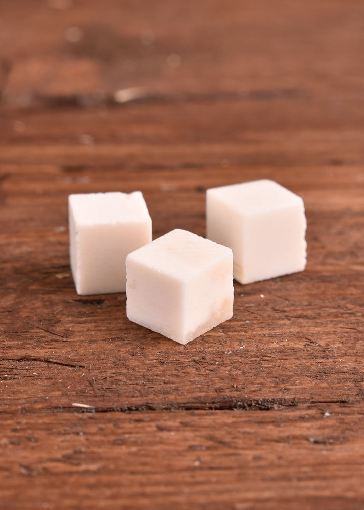 Dados de hueso, sin puntos, juego de 3 piezas