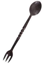 Cuchara y tenedor medieval en una sola pieza