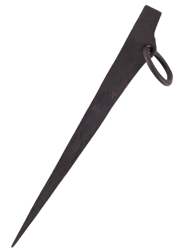 Estaca con anilla, acero forjado a mano, (28 cm.)