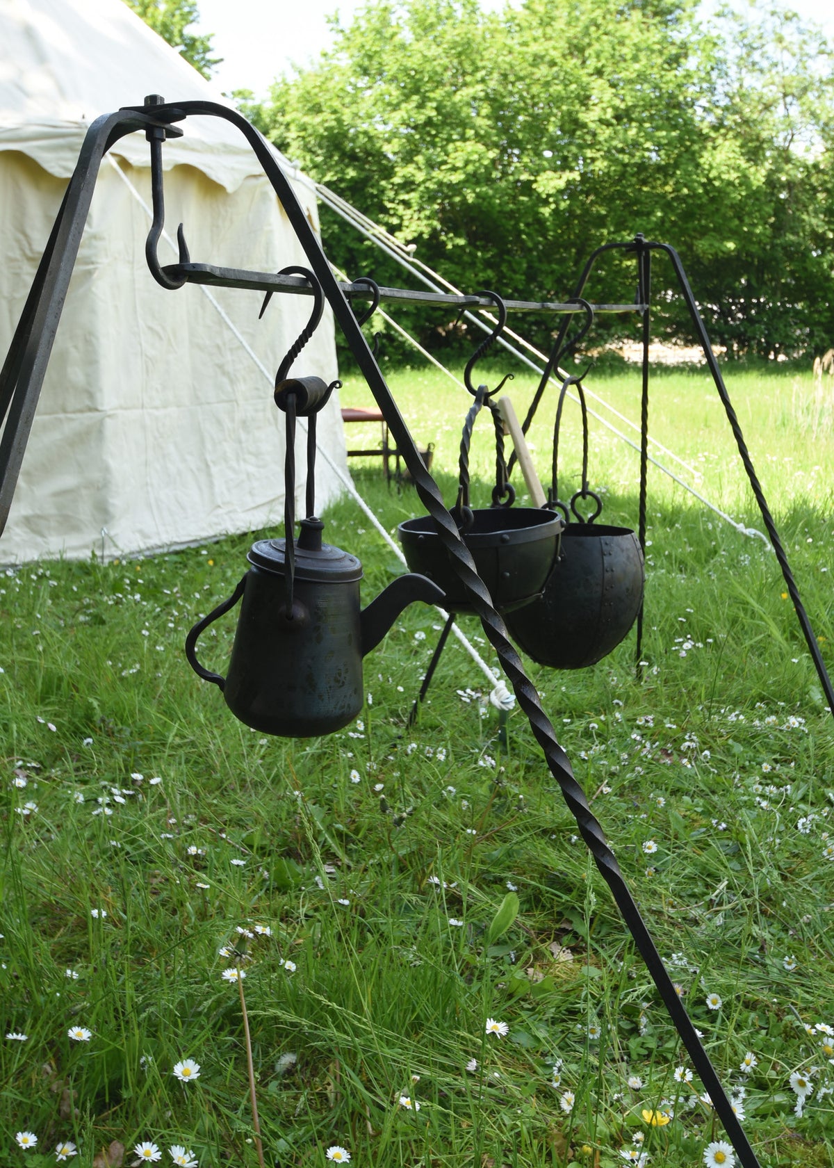 Varilla rectangular para campamento medieval, 6 agujeros