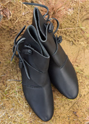 Zapatos vikingos medievales tempranos Jorvik, negro