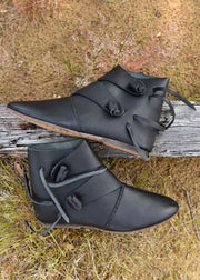 Zapatos vikingos medievales tempranos Jorvik, negro