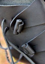 Zapatos vikingos medievales tempranos Jorvik, negro