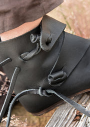 Zapatos vikingos medievales tempranos Jorvik, negro