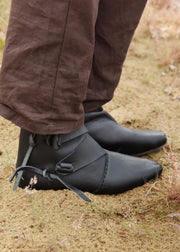 Zapatos vikingos medievales tempranos Jorvik, negro