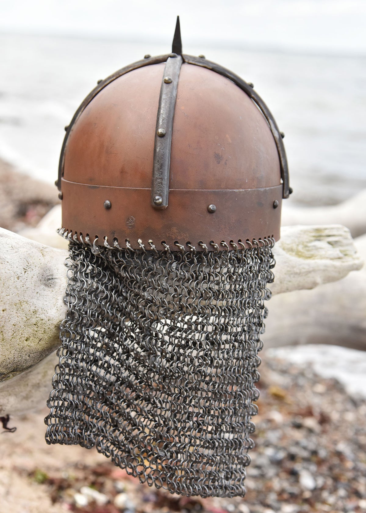 Casco Vikingo Gjermundbu con cota de malla, Battle-Ready